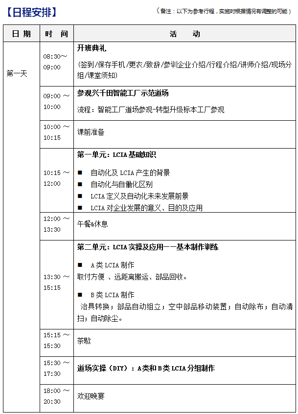2018年12月份LCIA低成本自動(dòng)化課程招生啦！